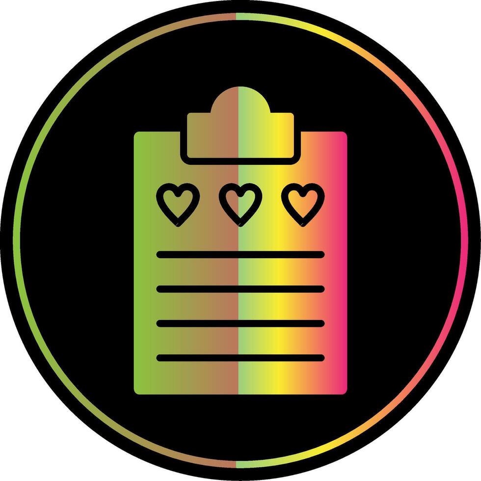 Wish List Glyph Due Color Icon Design vector