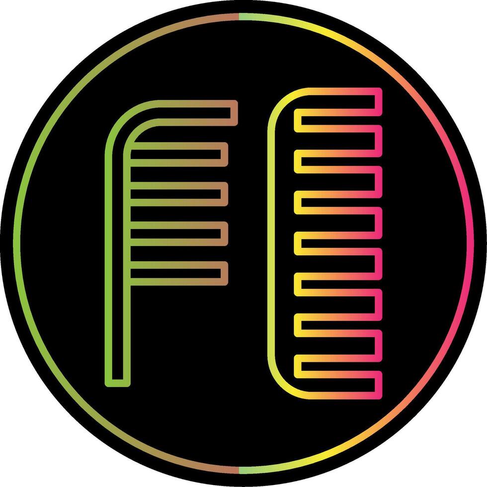 Comb Line Gradient Due Color Icon Design vector