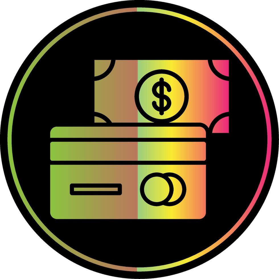 pago métodos glifo debido color icono diseño vector