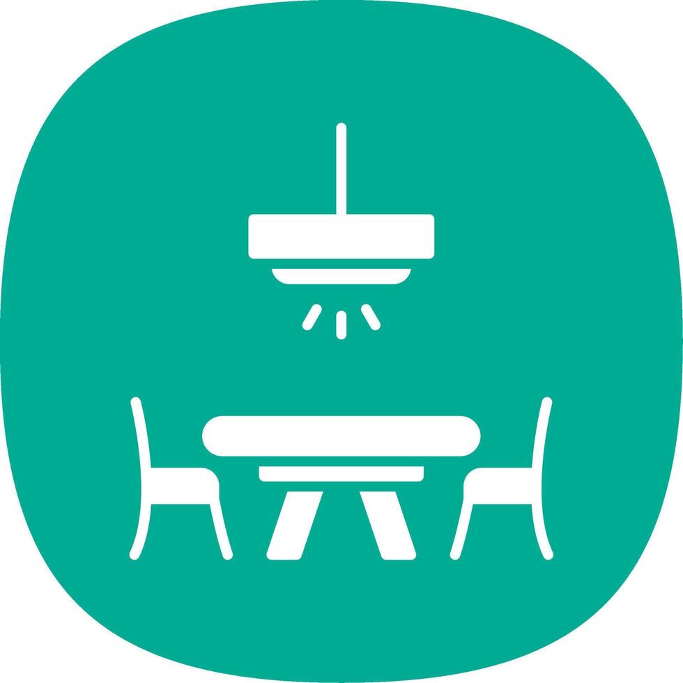 Dinner Table Glyph Curve Icon Design vector
