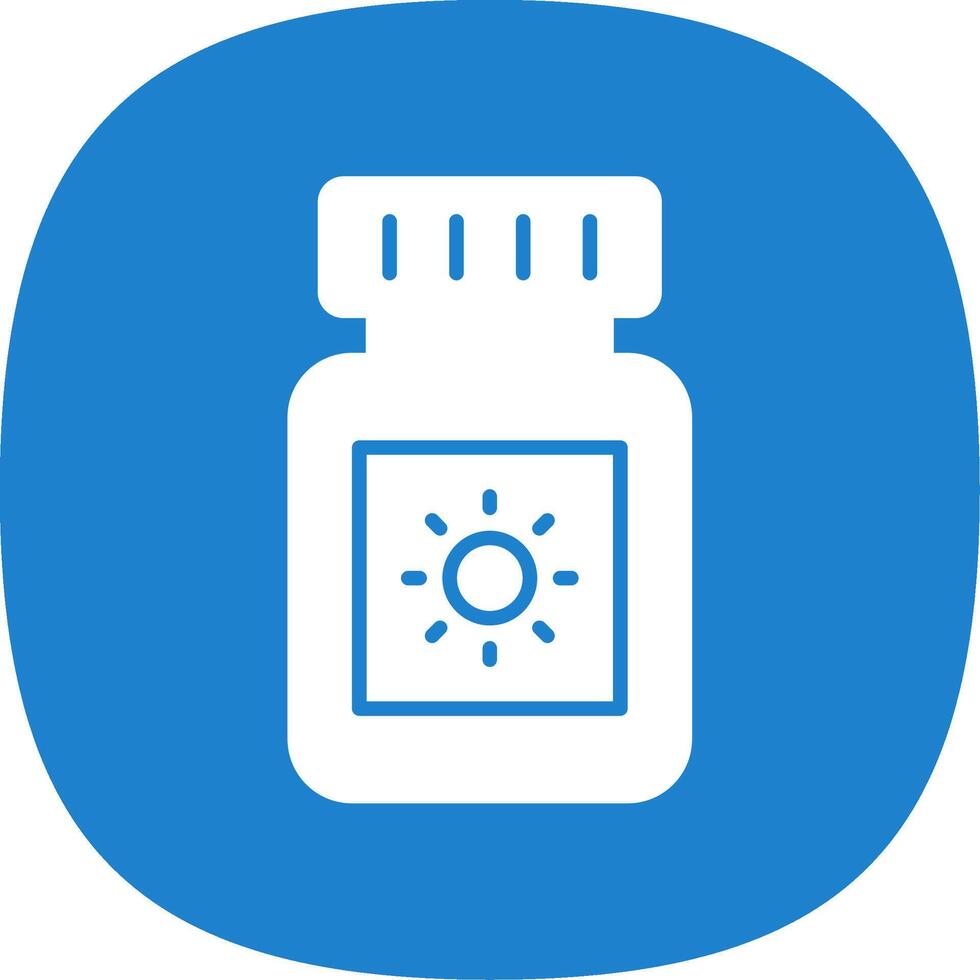 Sun Block Glyph Curve Icon Design vector