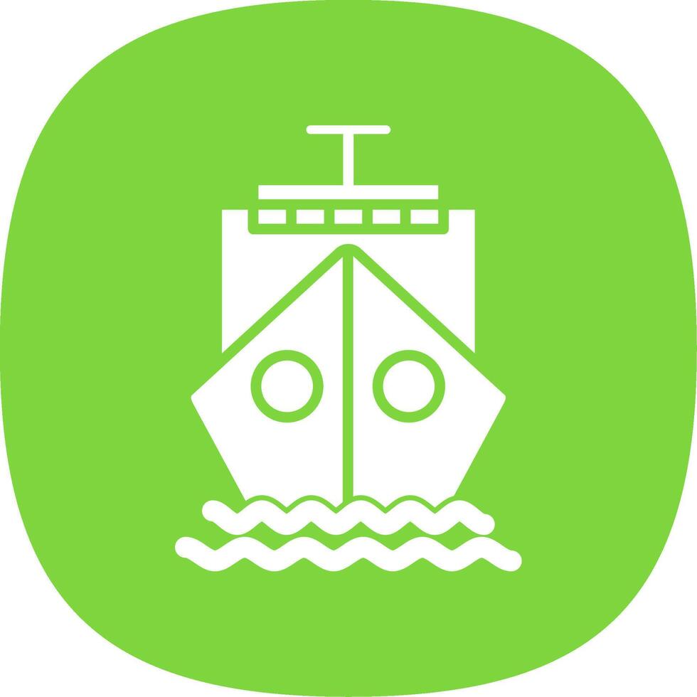 Ship Glyph Curve Icon Design vector
