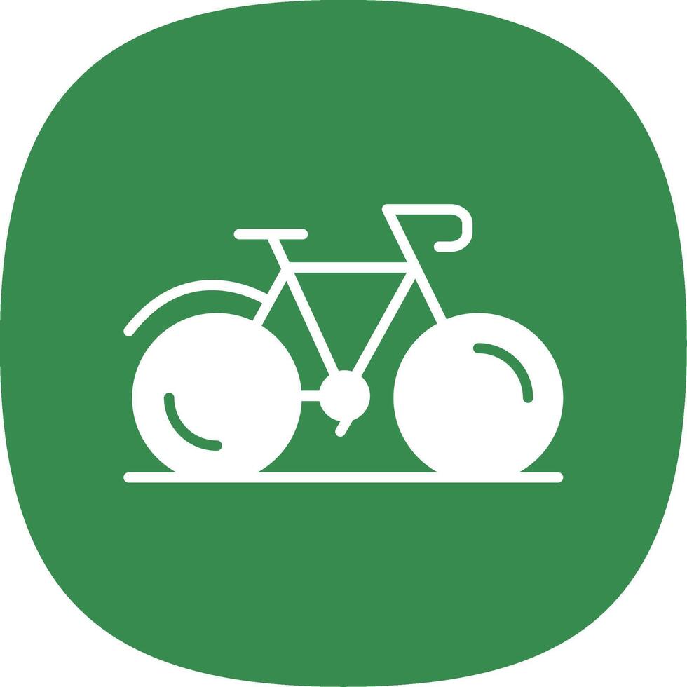 bicicleta glifo curva icono diseño vector