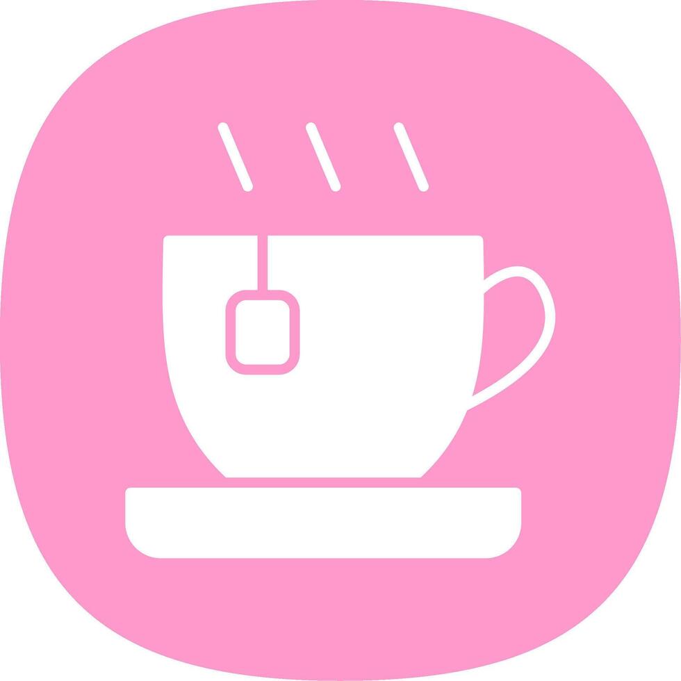 Tea Glyph Curve Icon Design vector