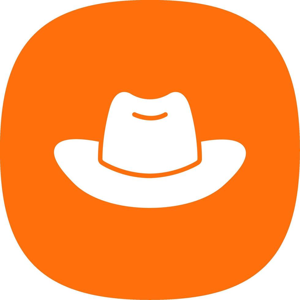 Cowboy Hat Glyph Curve Icon Design vector
