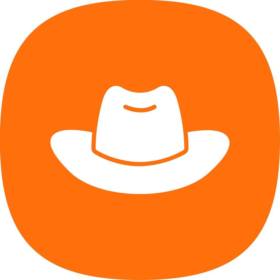 Cowboy Hat Glyph Curve Icon Design vector