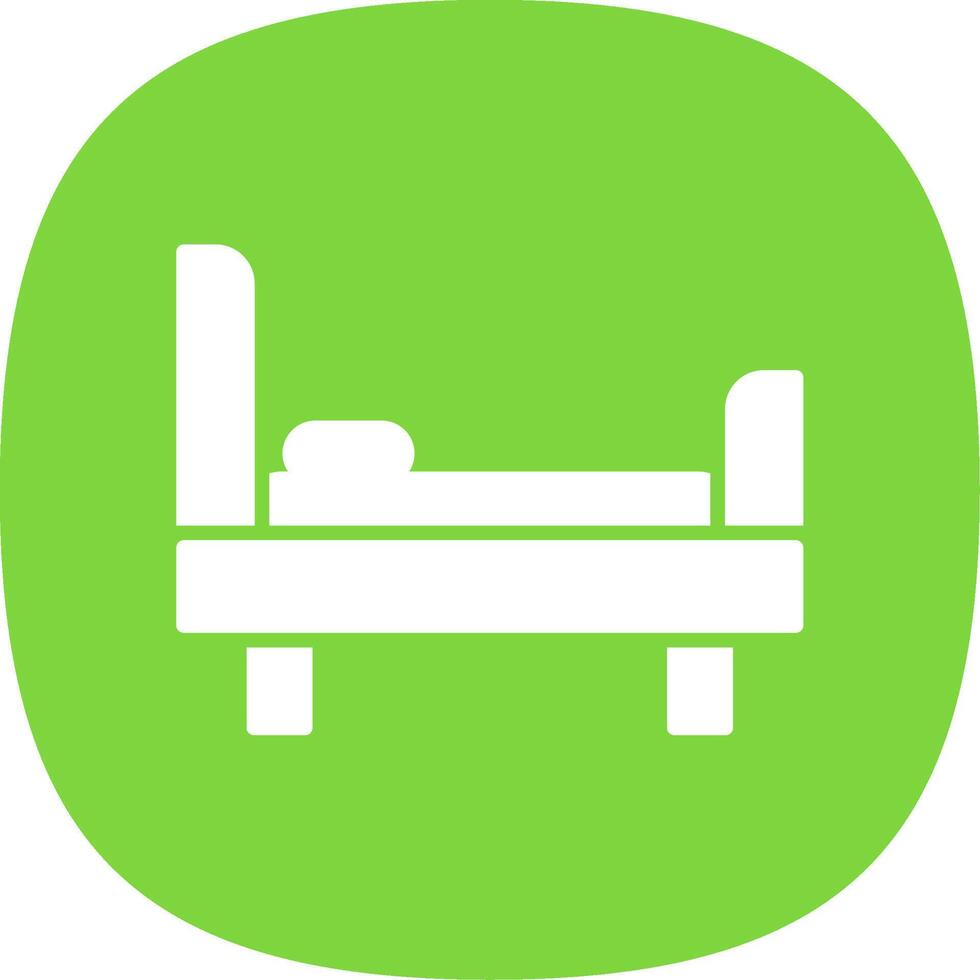 Bed Glyph Curve Icon Design vector