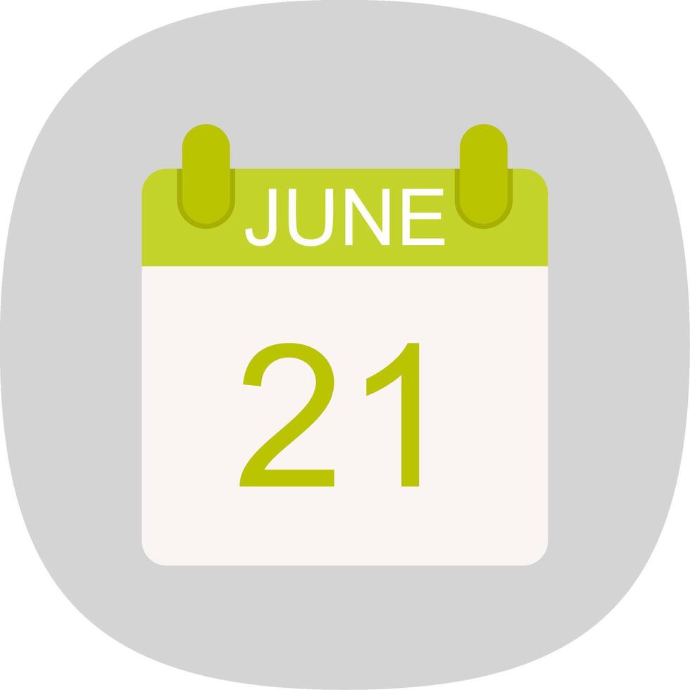 June Flat Curve Icon Design vector