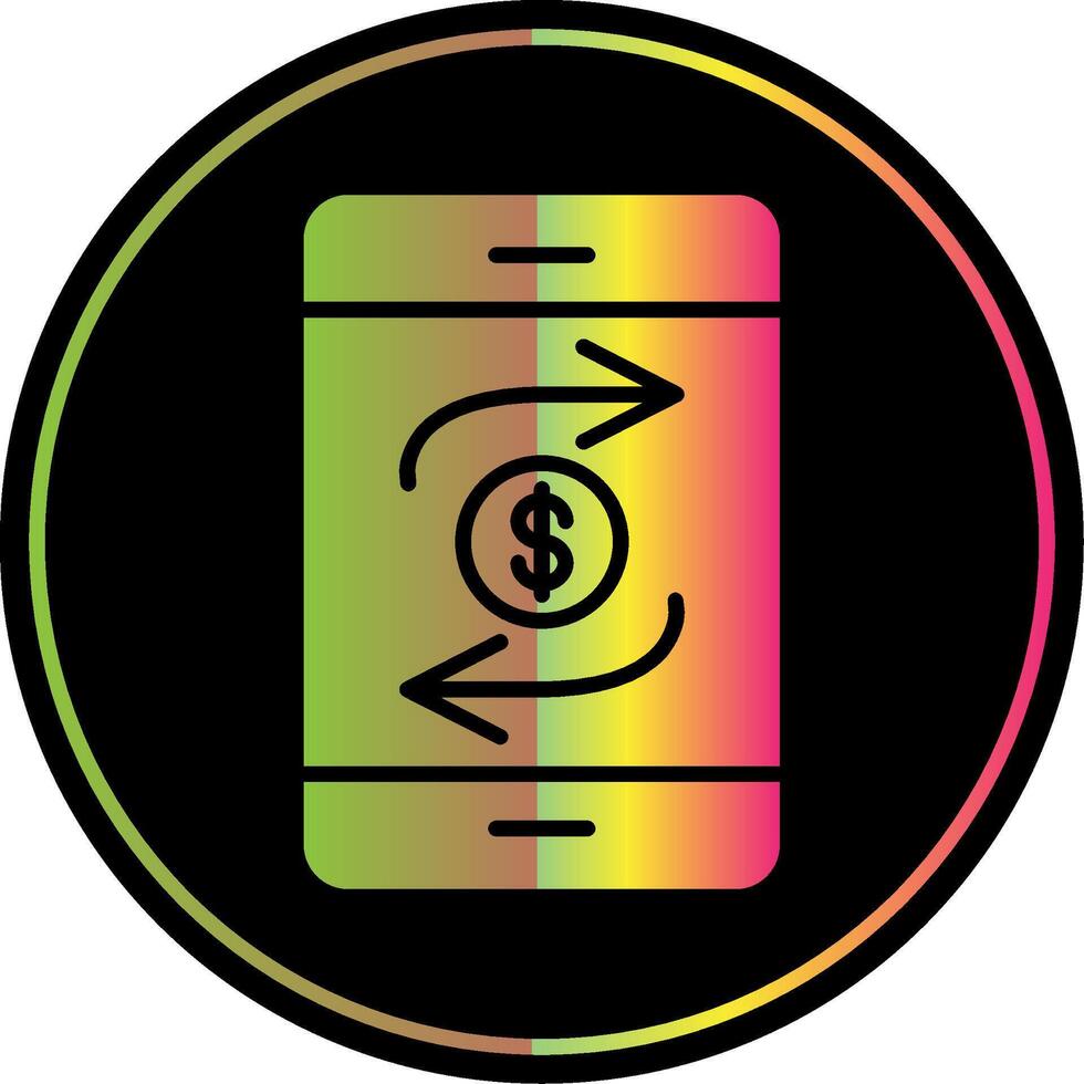 Mobile Transaction Glyph Due Color Icon Design vector