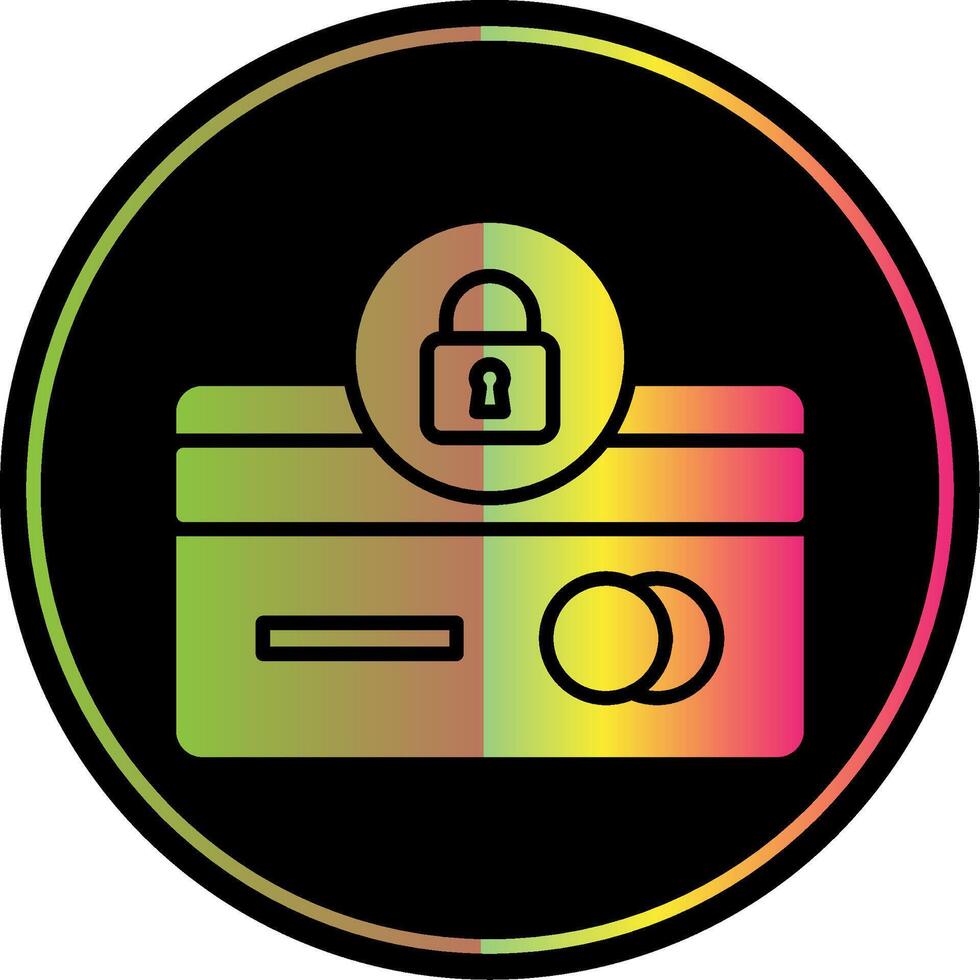 crédito tarjeta seguridad glifo debido color icono diseño vector