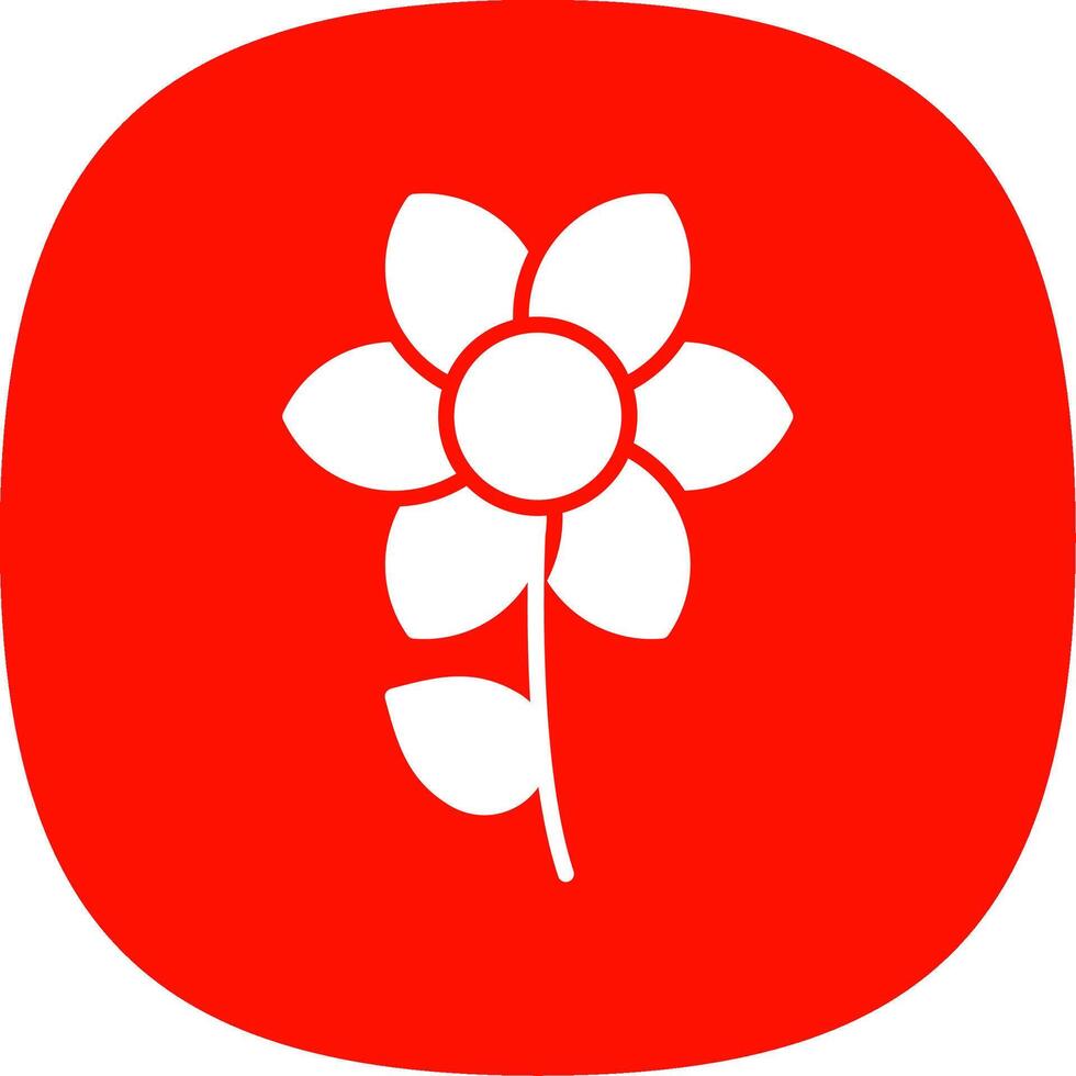Flower Glyph Curve Icon Design vector