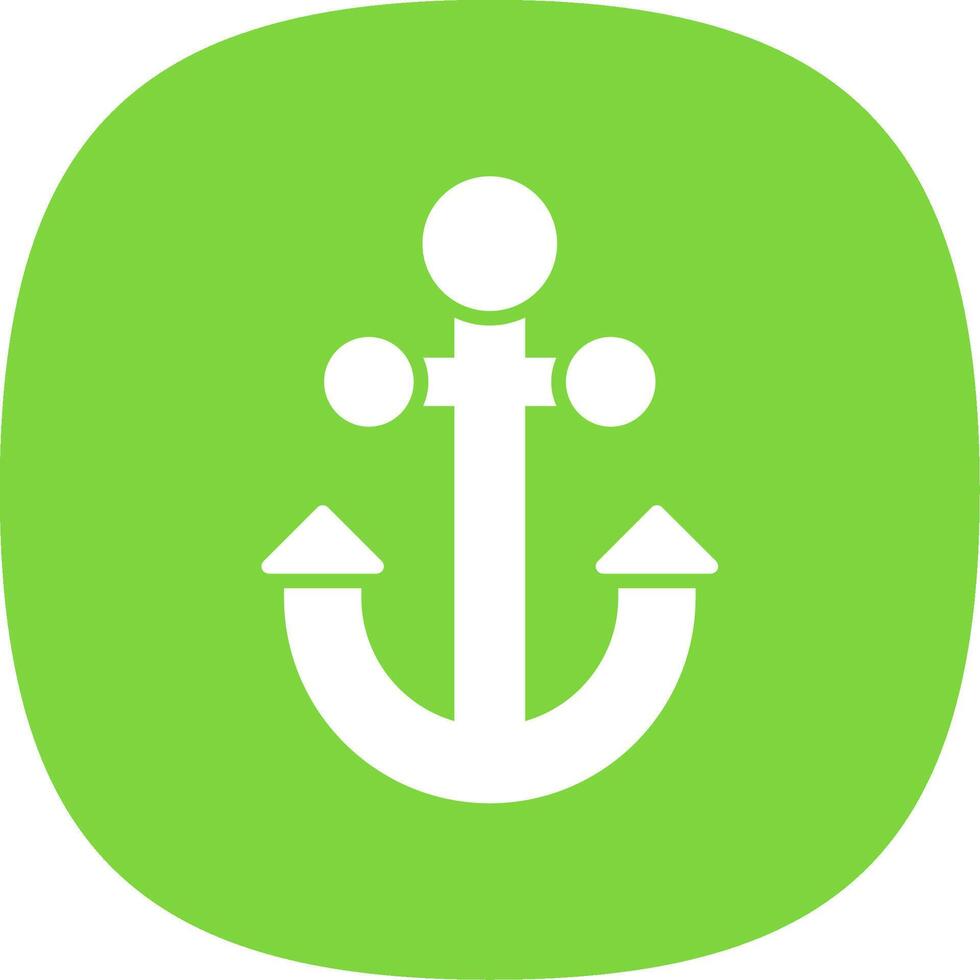Anchor Glyph Curve Icon Design vector
