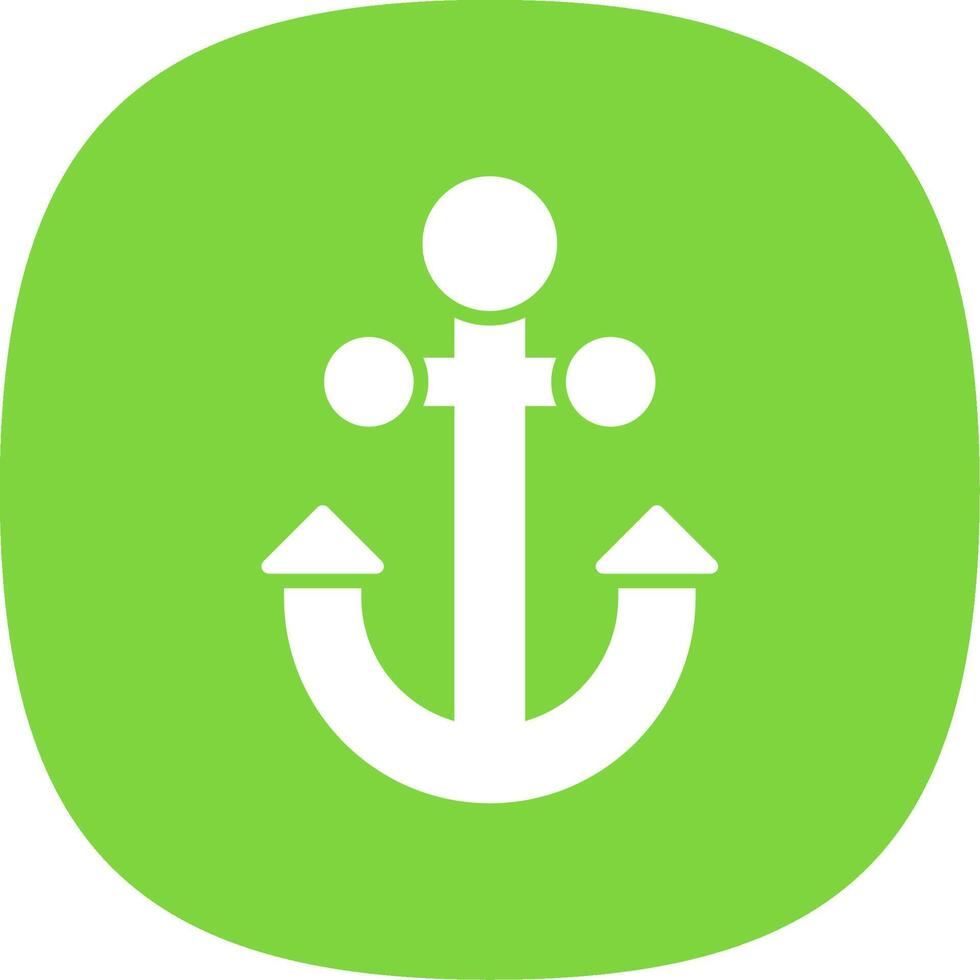 Anchor Glyph Curve Icon Design vector