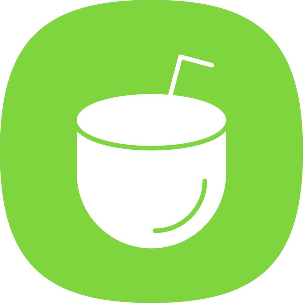 Coconut Drink Glyph Curve Icon Design vector