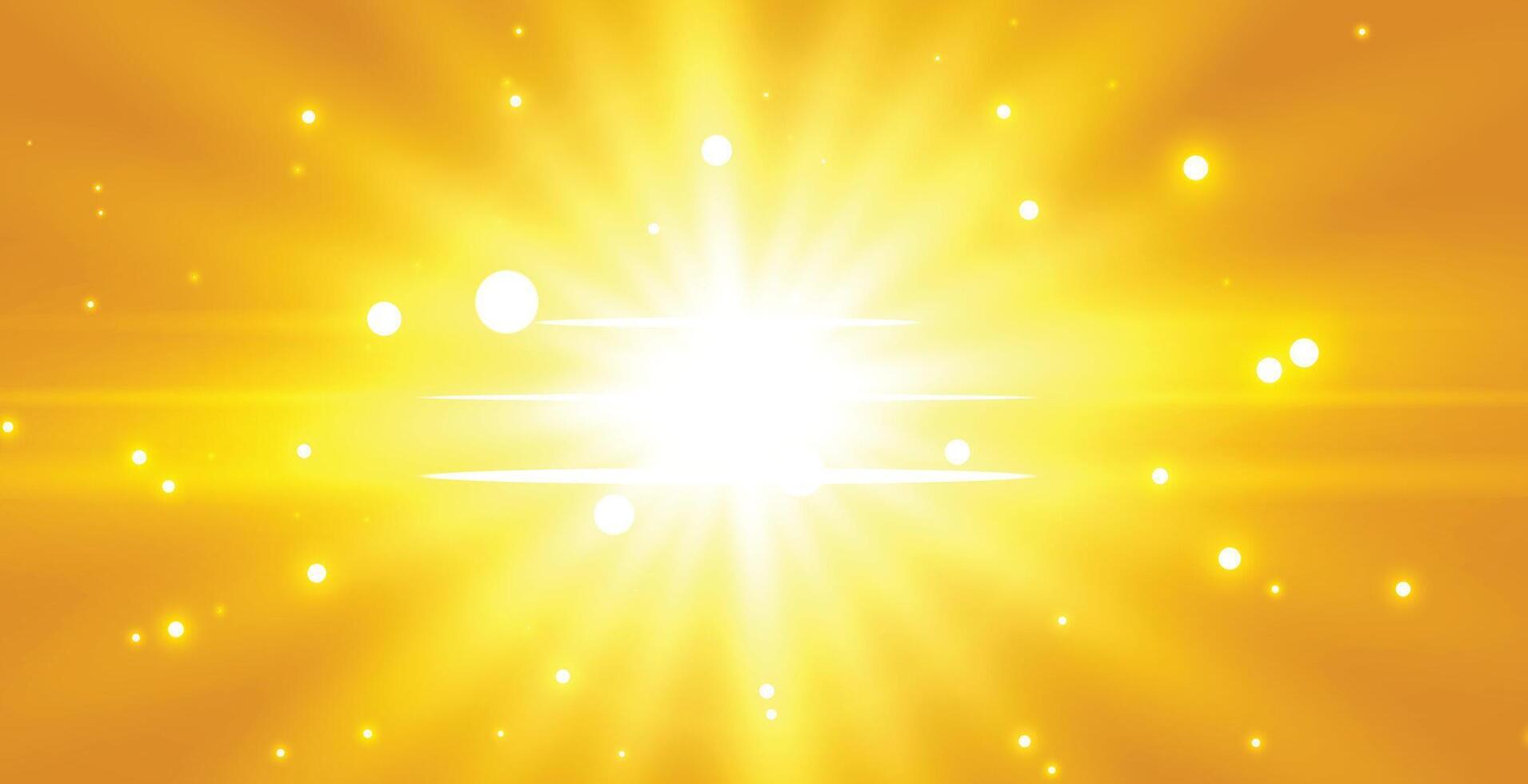 abstract and shimmering sun flare yellow backdrop with a glittering effect vector