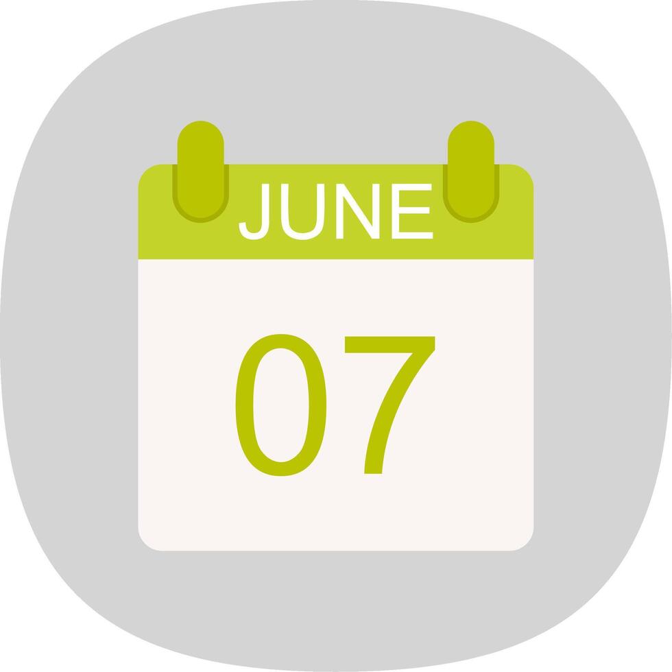 June Flat Curve Icon Design vector