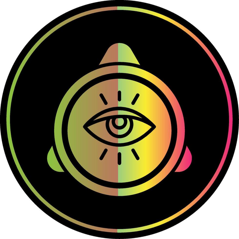 ojo de providencia glifo debido color icono diseño vector