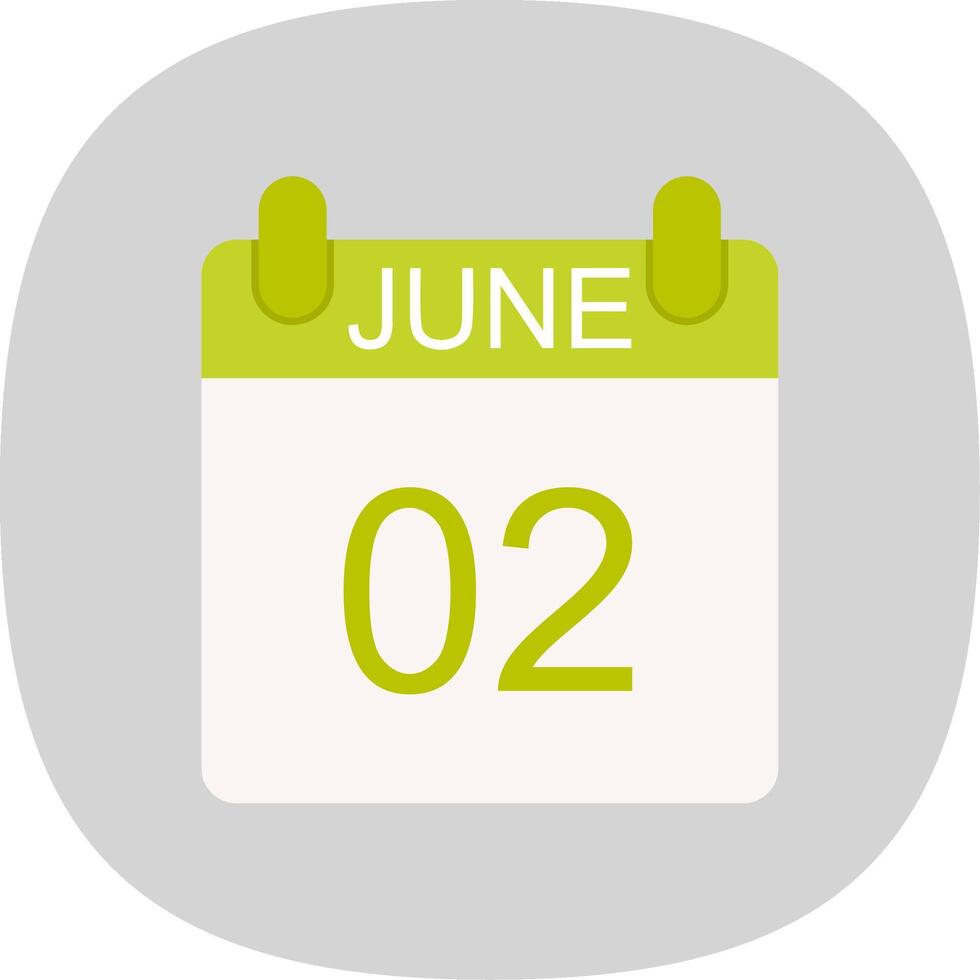 June Flat Curve Icon Design vector
