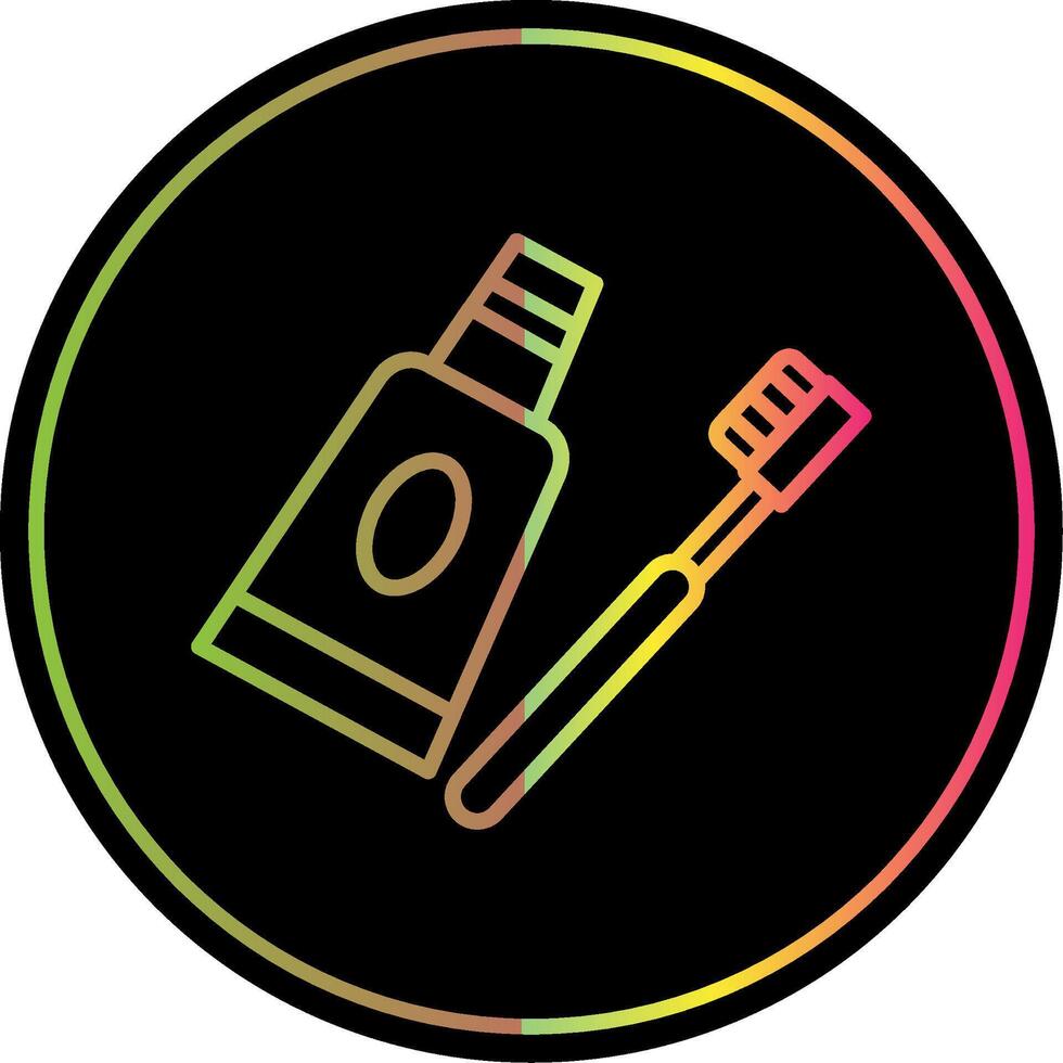 Toothpaste Line Gradient Due Color Icon Design vector