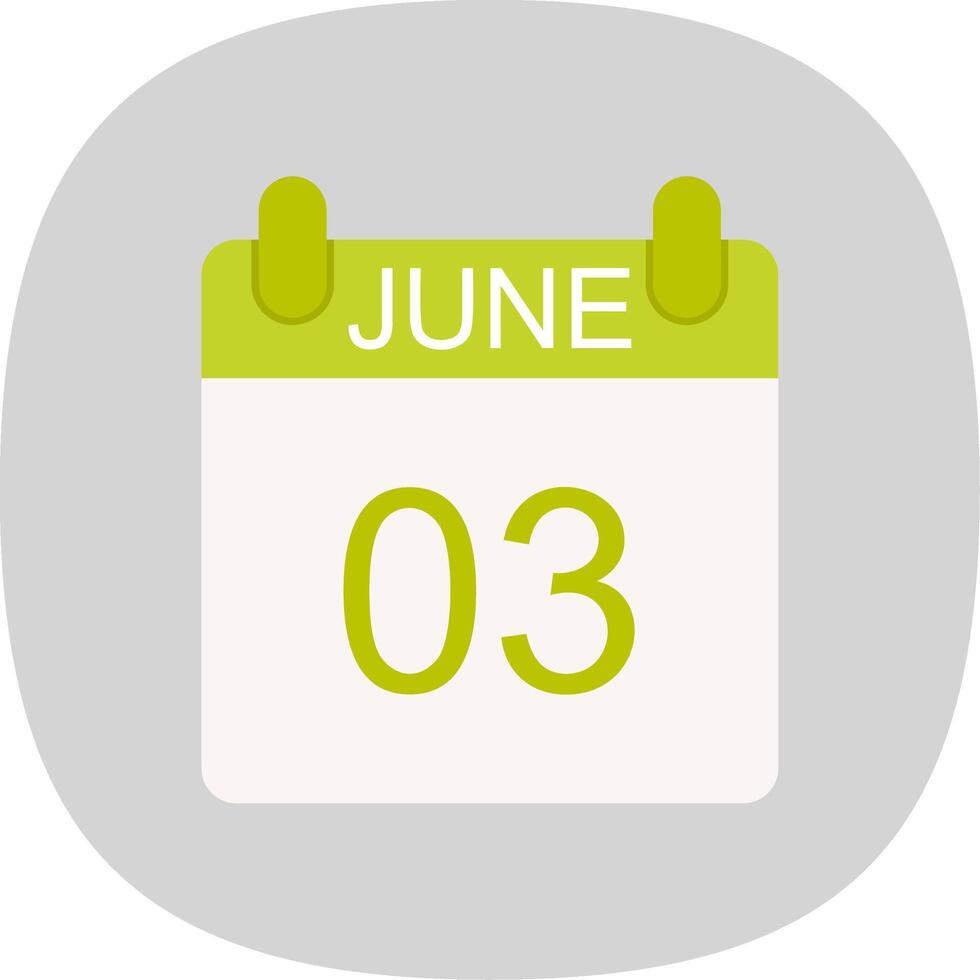 June Flat Curve Icon Design vector