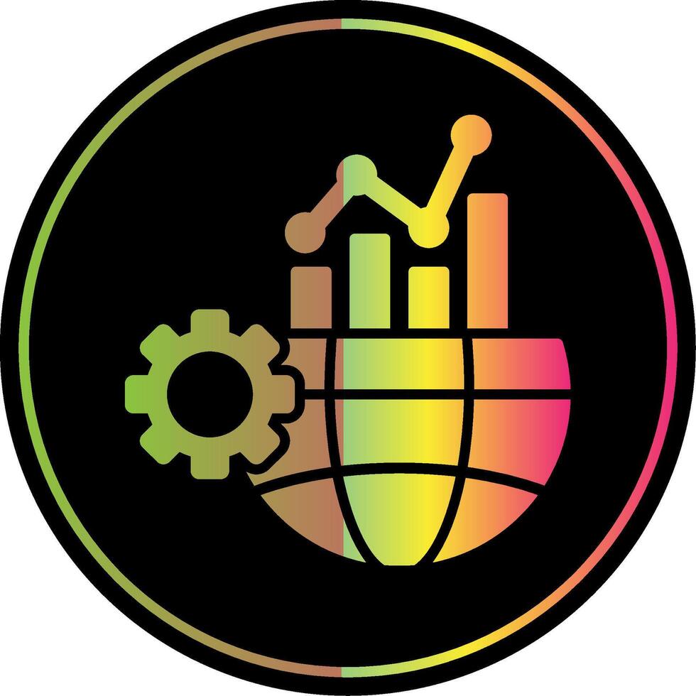 Global Markets Glyph Due Color Icon Design vector