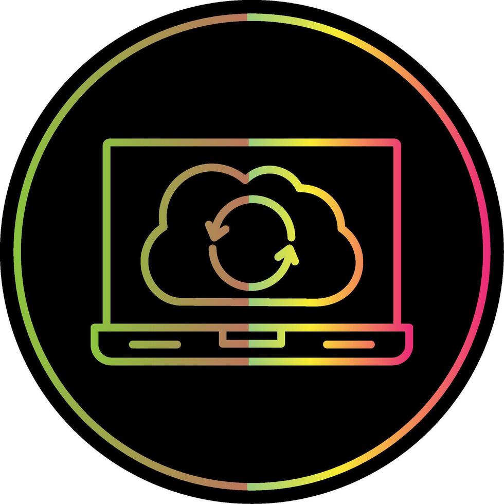 Syncronization Line Gradient Due Color Icon Design vector
