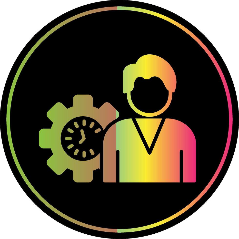 Working Hours Glyph Due Color Icon Design vector
