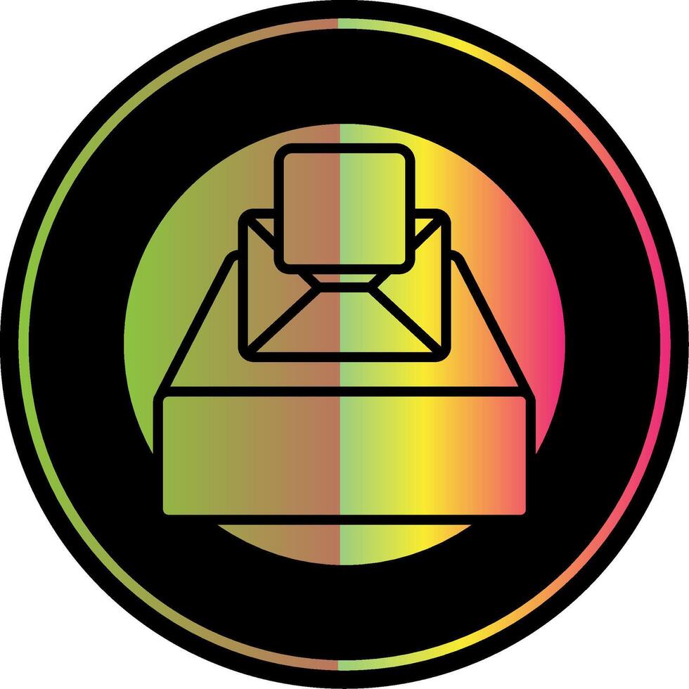 Project Inbox Glyph Due Color Icon Design vector