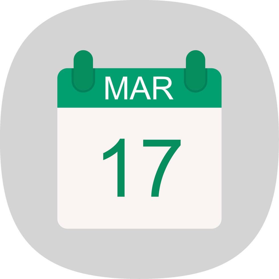 March Flat Curve Icon Design vector