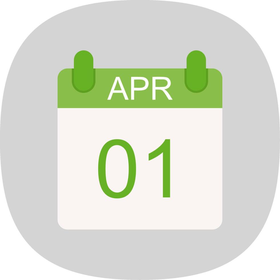 April Flat Curve Icon Design vector