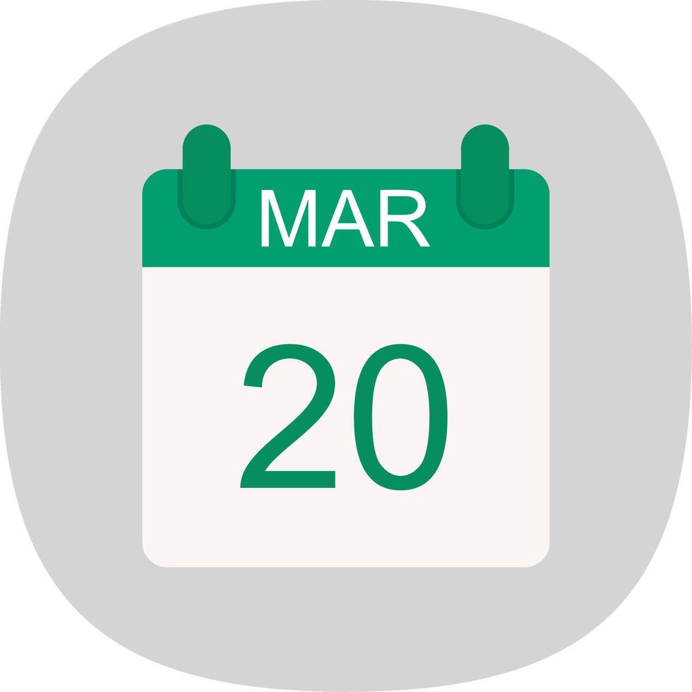 March Flat Curve Icon Design vector