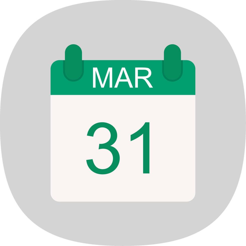 March Flat Curve Icon Design vector