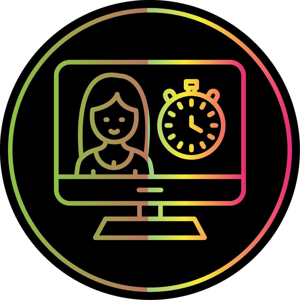 Timer Line Gradient Due Color Icon Design vector