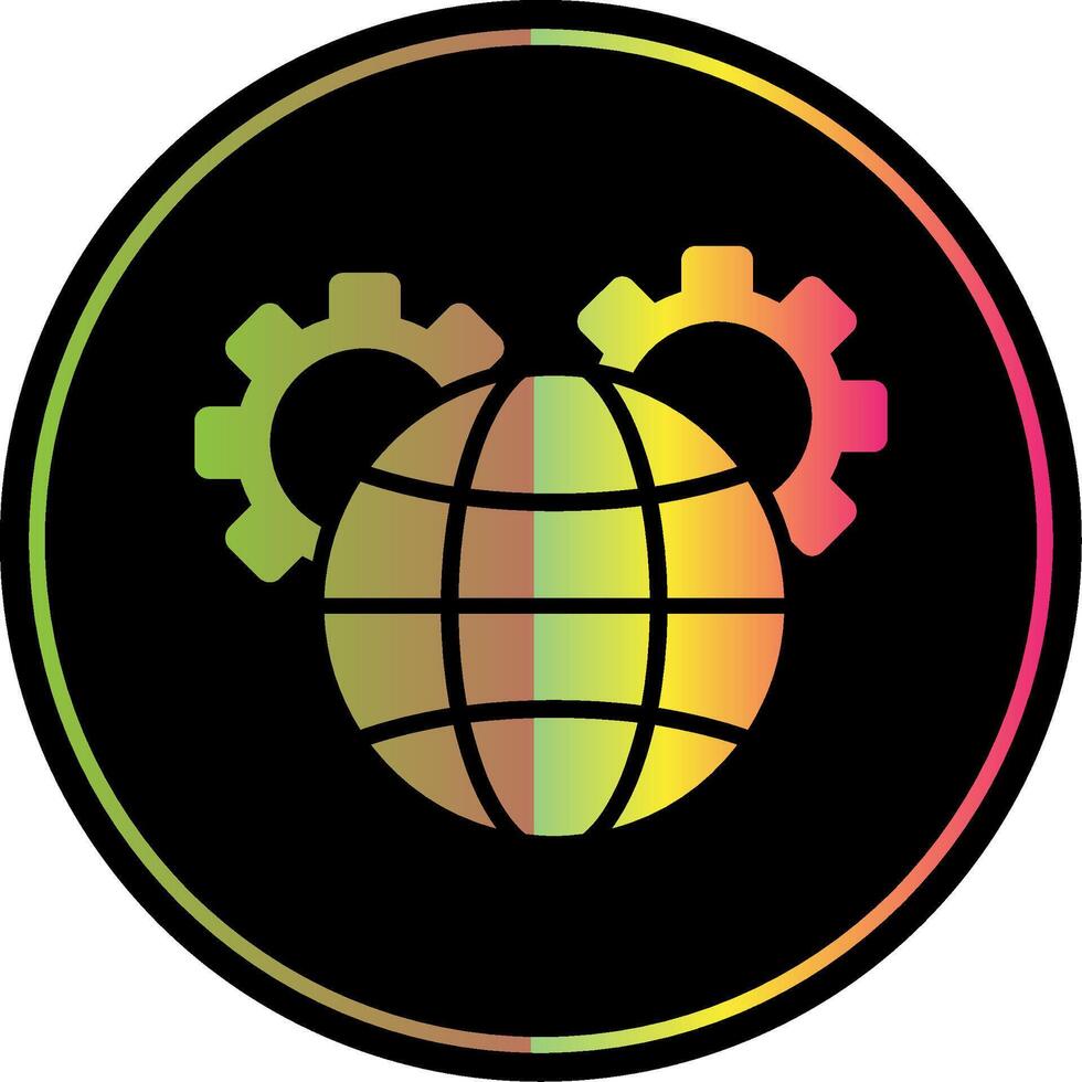 Global Management Glyph Due Color Icon Design vector