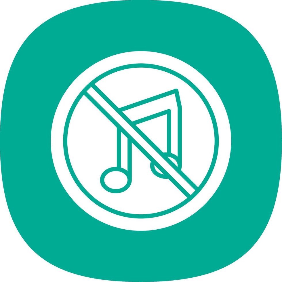 No Music Glyph Curve Icon Design vector