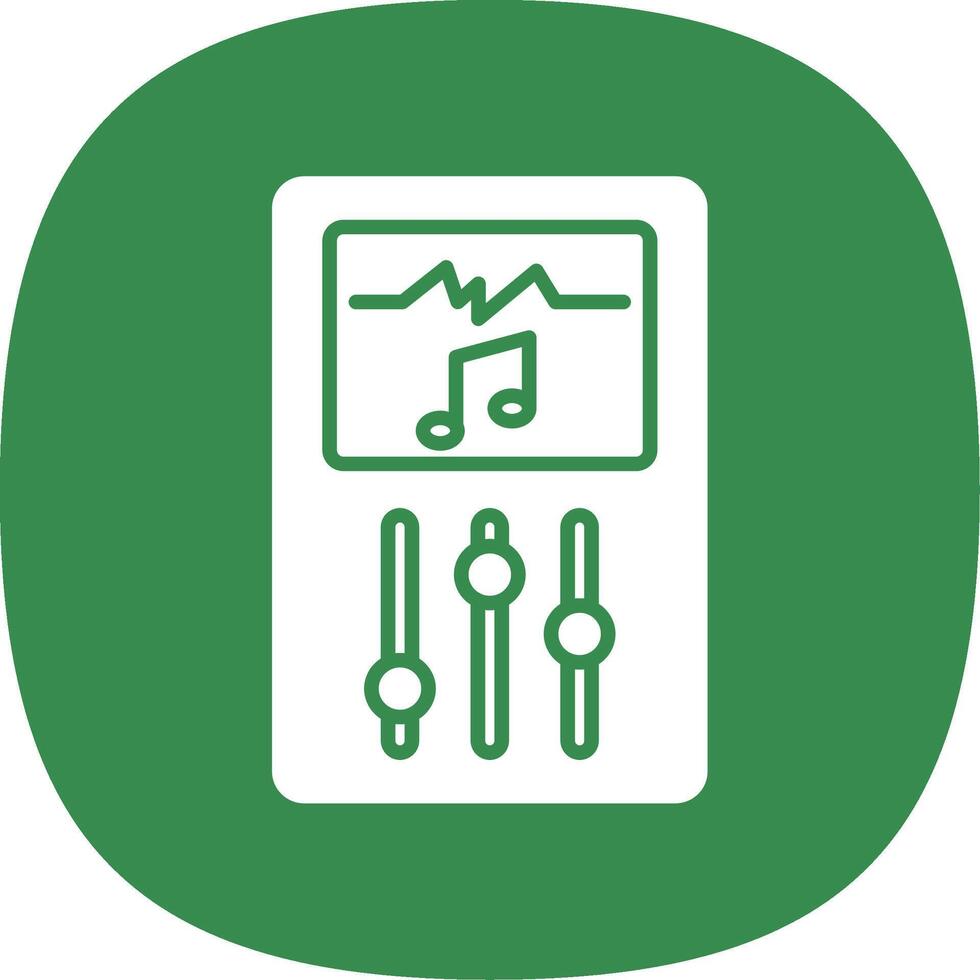 Music Player Glyph Curve Icon Design vector