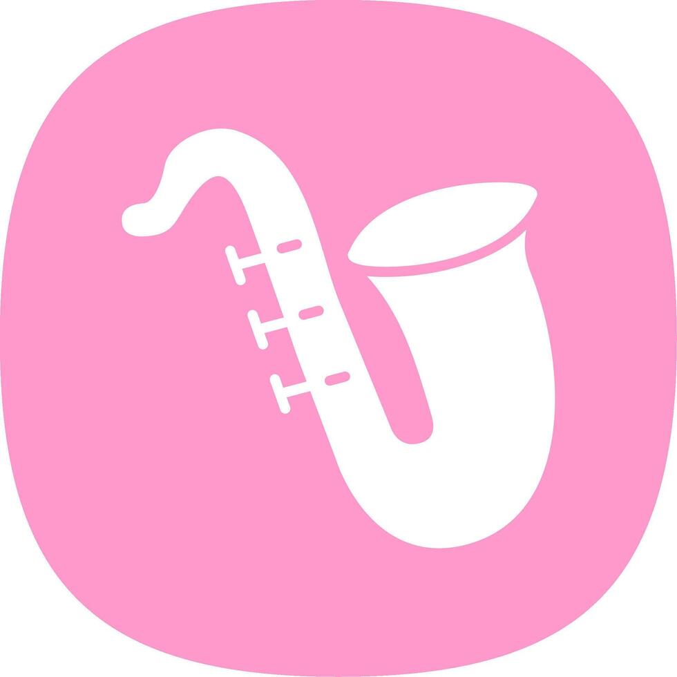 Sax Glyph Curve Icon Design vector