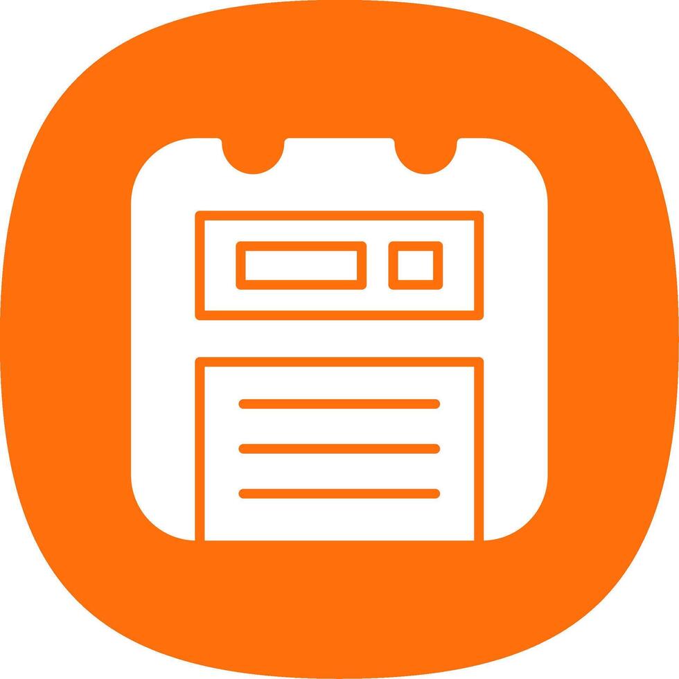 Floppy Disk Glyph Curve Icon Design vector