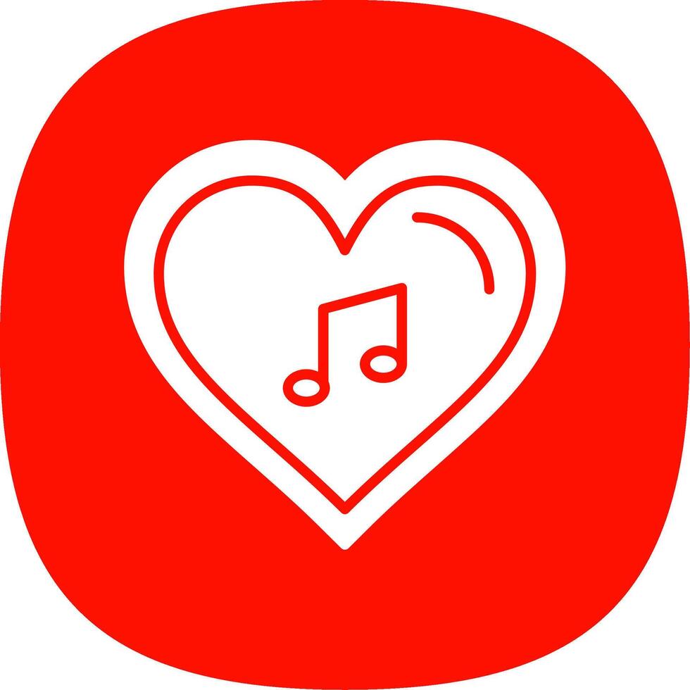 Heart Glyph Curve Icon Design vector