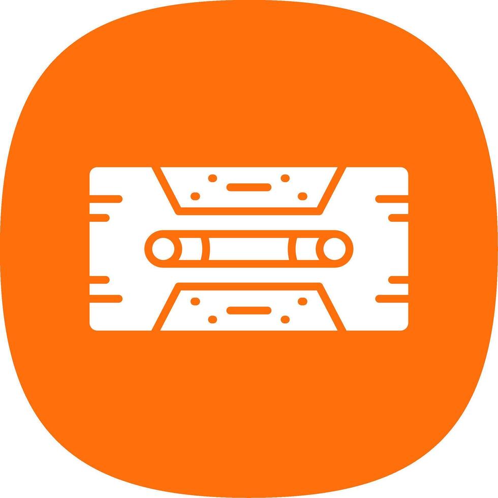 Cassette Tape Glyph Curve Icon Design vector