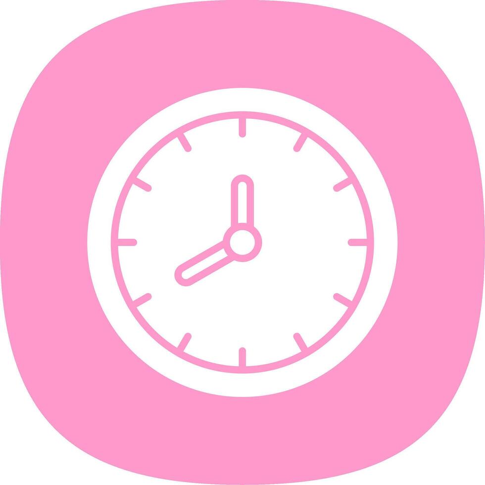 Clock Glyph Curve Icon Design vector