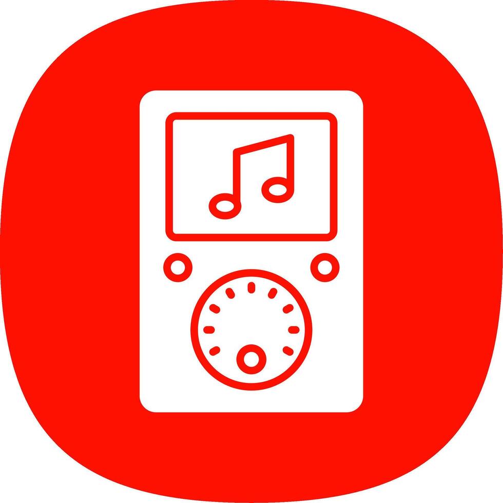 Music Player Glyph Curve Icon Design vector