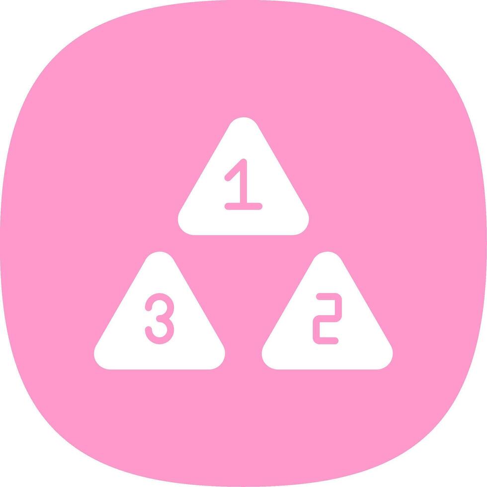 Numbers Glyph Curve Icon Design vector