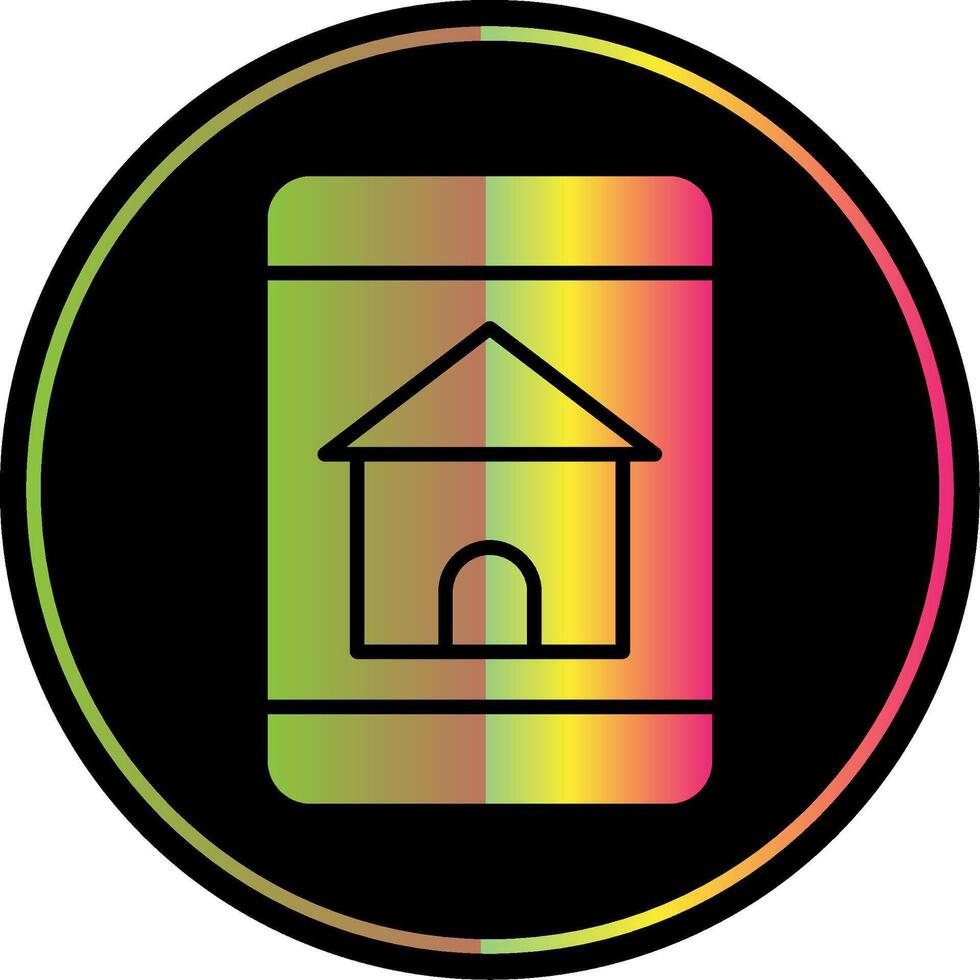 Find Home OnLine Circle Multi Circle Glyph Due Color Icon Design vector