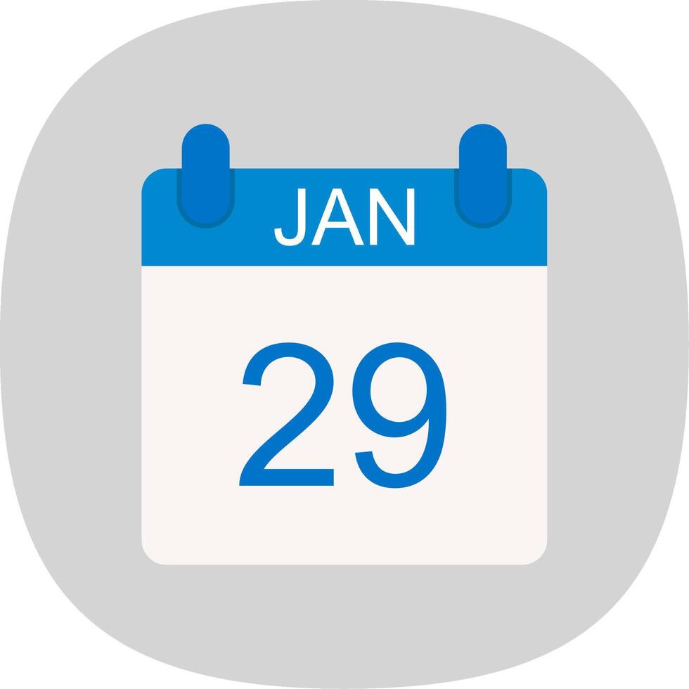 January Flat Curve Icon Design vector