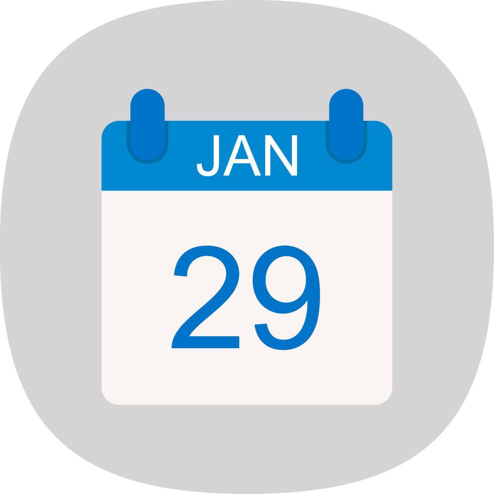 January Flat Curve Icon Design vector