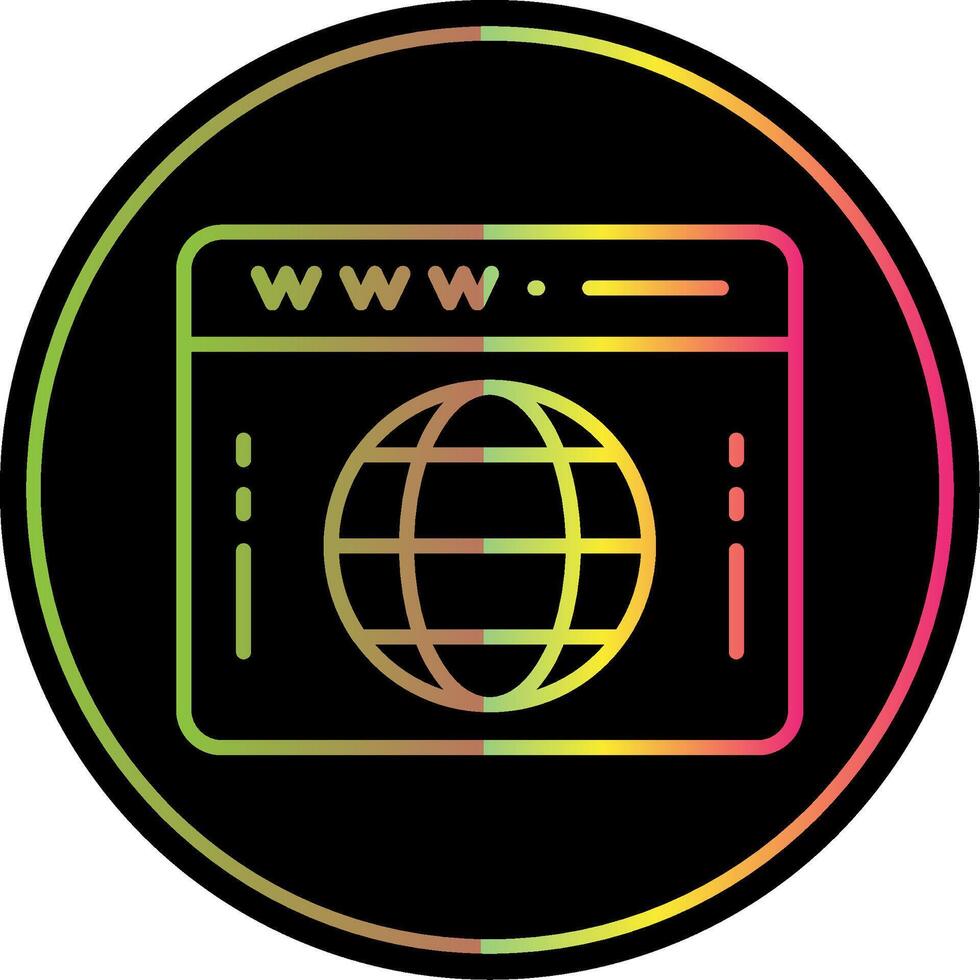 Domain Line Gradient Due Color Icon Design vector