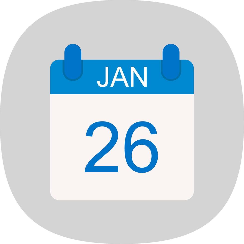 January Flat Curve Icon Design vector