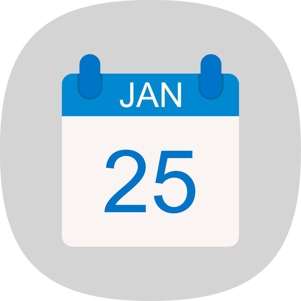 January Flat Curve Icon Design vector