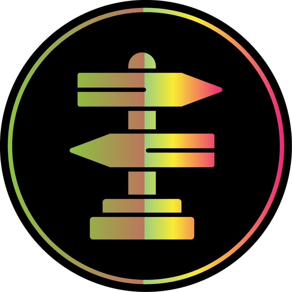 Signpost Glyph Due Color Icon Design vector